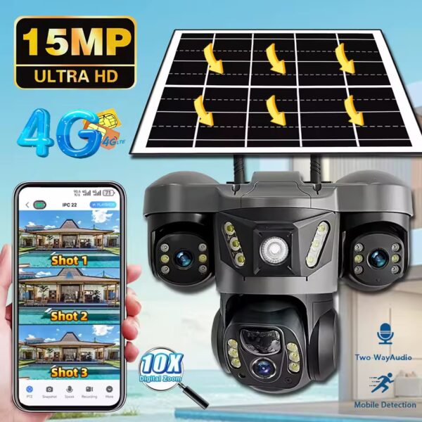 camera solaire 3 lens 4G