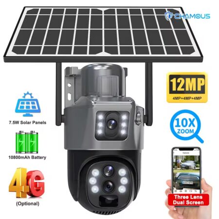 camera solaire 3 ZOOM Optic  lens 4G