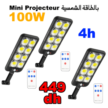 pack 3 mini projecteur 100w